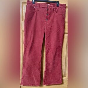 Madewell Burgundy Corduroy Pants Cali Demi Boot size 32